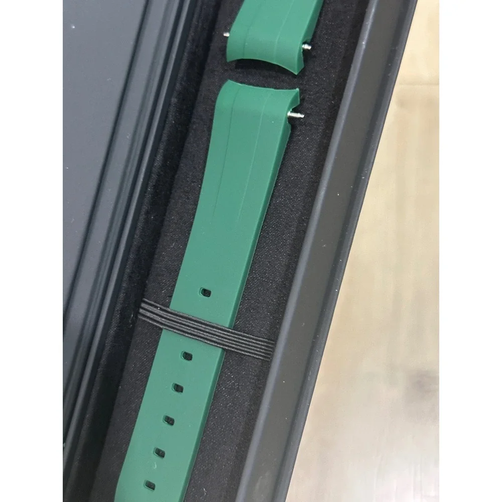 Horus Green Rubber Watch Strap Silver Buckle for Rolex Audemars Piguet Panerai